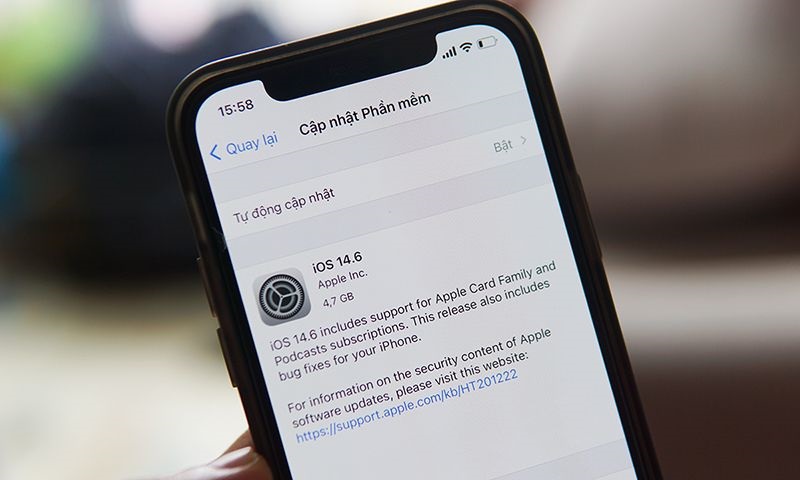 Cập nhật lại hệ điều hành iOS