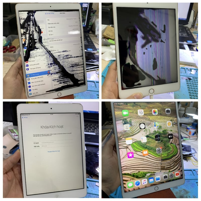 Màn Hình iPad Mini 4 bị sọc, loang mực