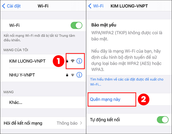 iphone tự ngắt kết nối wifi