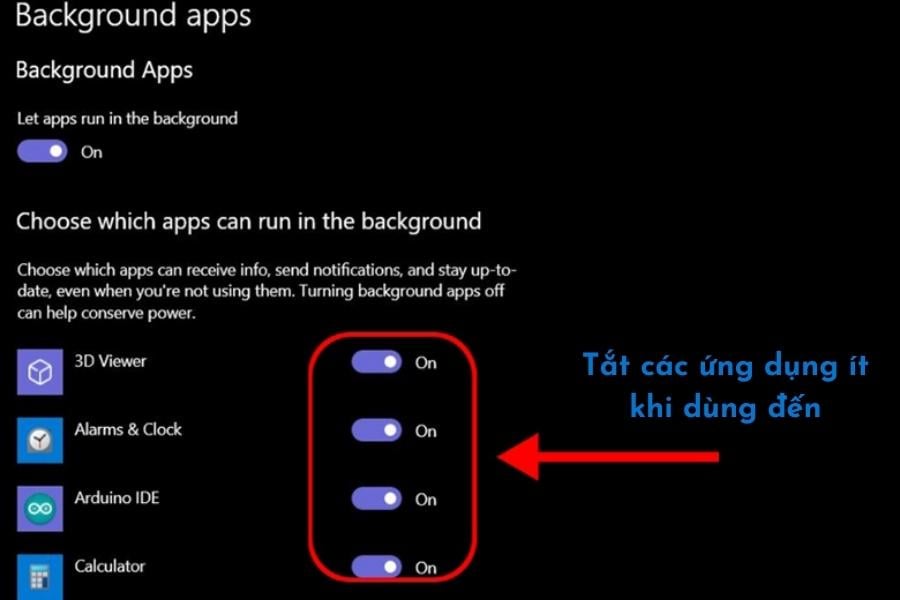 Xóa những chương trình không cần thiết