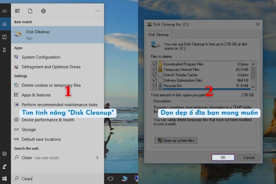 Tận dụng tính năng "Disk Cleanup" trên Windows để tối ưu