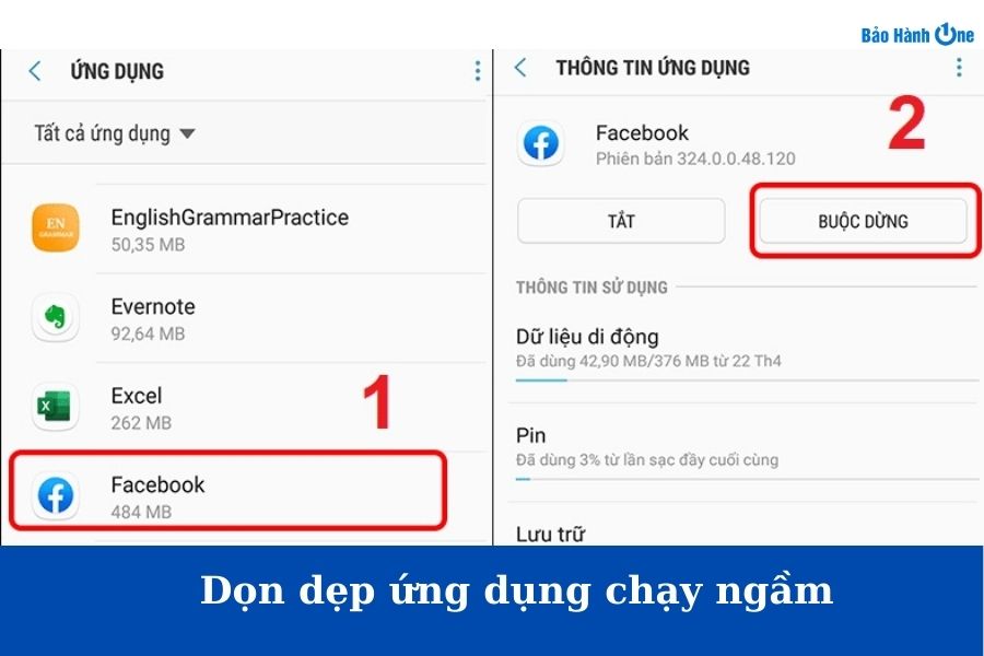 kiểm tra và dọn dẹp các ứng dụng đang chạy