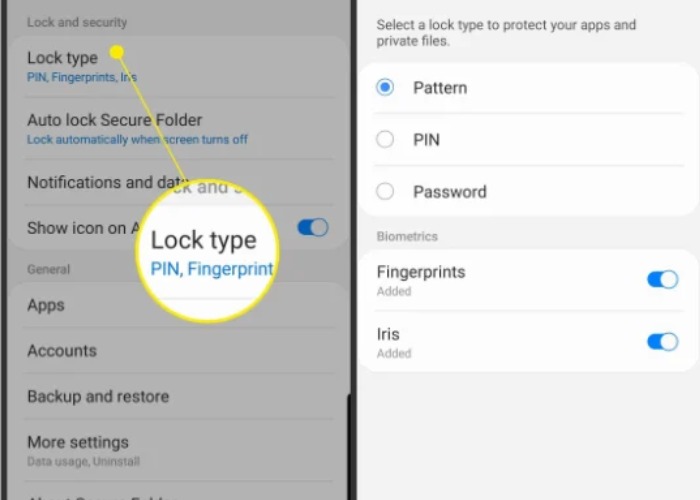 Chọn một trong ba phương thức khóa ứng dụng