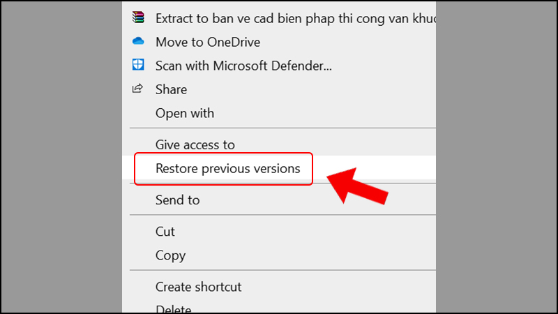 Khôi phục lại phiên bản trước đó