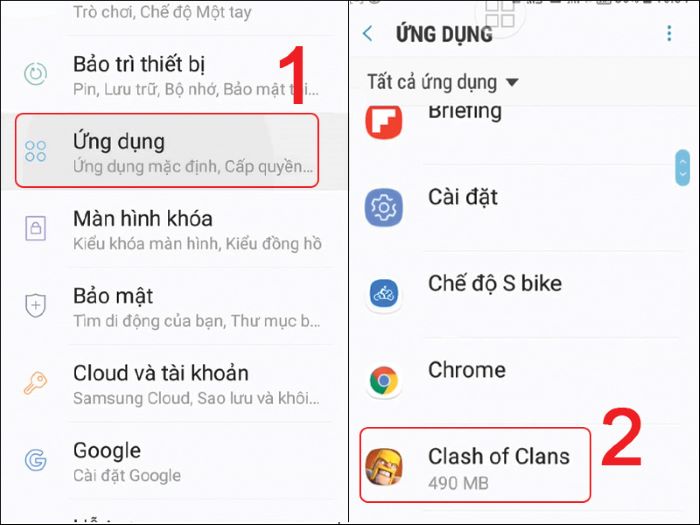 Vào “Cài đặt” > chọn “Ứng dụng” > chọn ứng dụng muốn chuyển sang thẻ nhớ