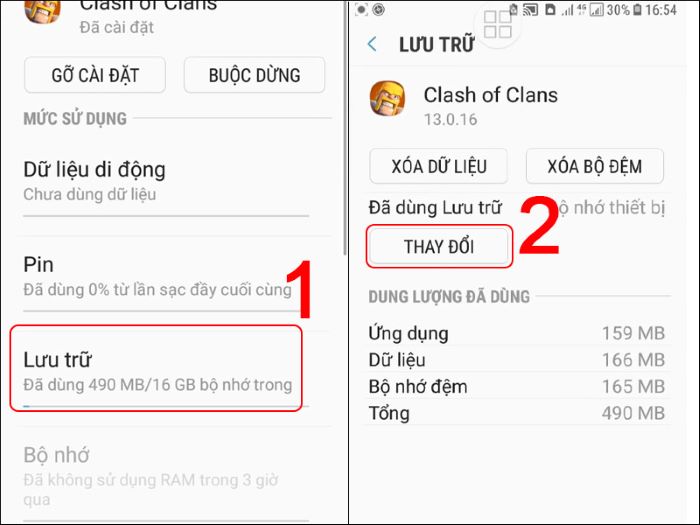 Chọn “Lưu trữ” > “Thay đổi”