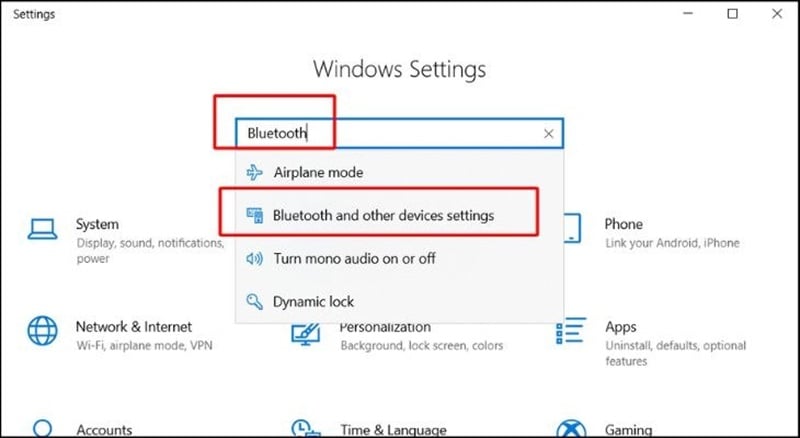 Kích hoạt Bluetooth qua Settings