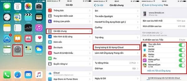 Kiểm tra bộ nhớ thiết bị của iPhone