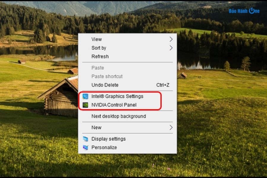 Nhấp chuột phải bất kỳ vị trí nào trên màn