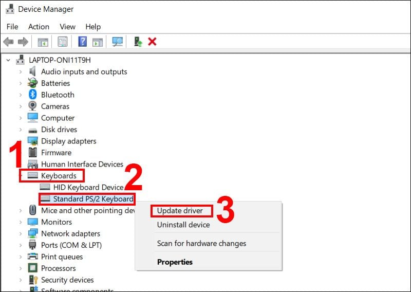 Laptop bị lỗi bàn phím