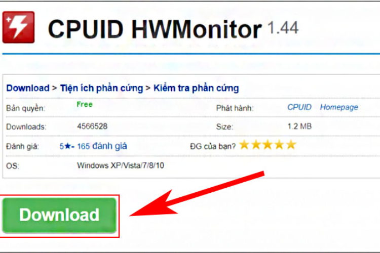 Dùng phần mềm như HWMonitor để kiểm tra nhiệt độ