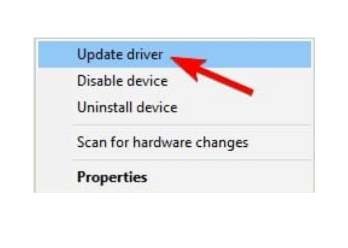 Chọn “Update driver”