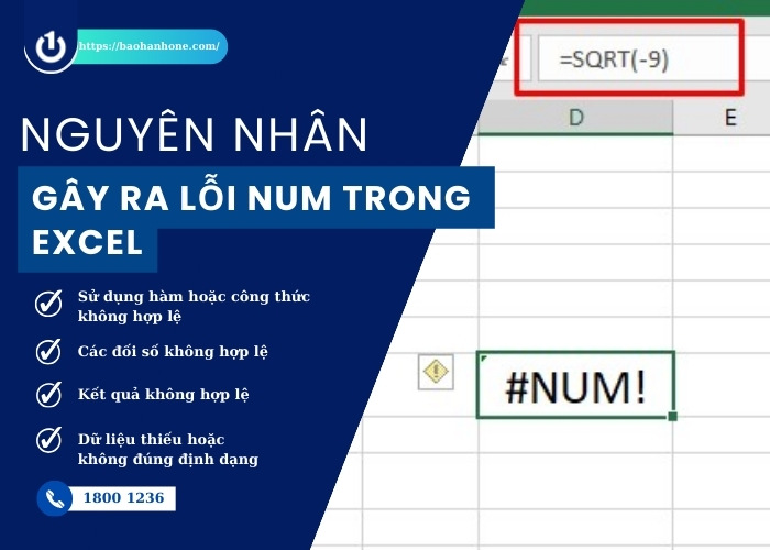 Một số nguyên nhân thường gây ra lỗi NUM trong