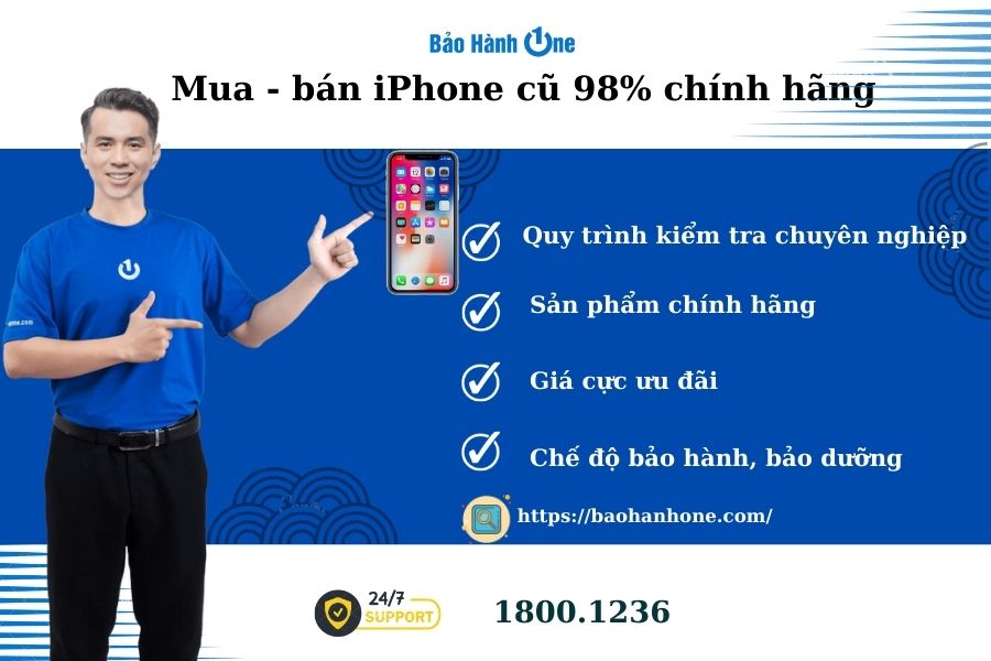 Mua iPhone cũ 98% tại Bảo Hành One