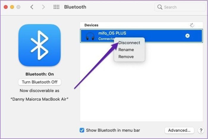 Kết nối tai nghe Bluetooth với Macbook