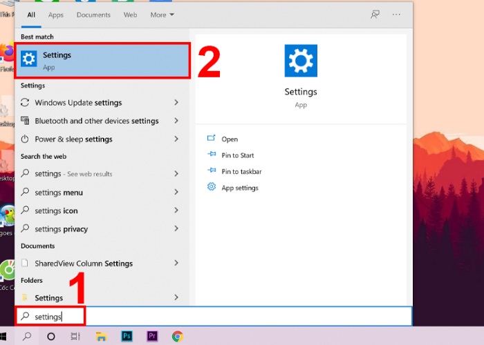 Mở "Cài đặt" trên máy tính của bạn