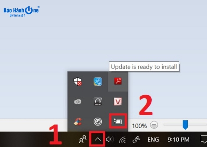Mở Power Options trên thanh Taskbar