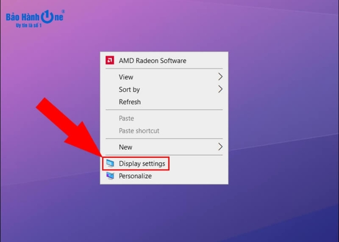 Mở Display settings