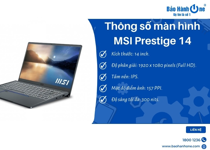 Thay Màn Hình Laptop MSI Prestige 14 (12UHS)