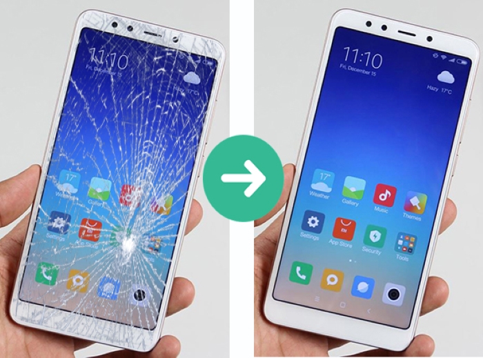 Mặt kính Xiaomi Redmi 5 bị vỡ