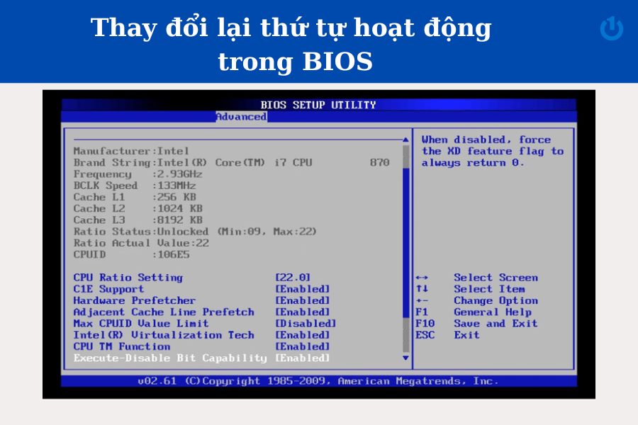 Trình tự khởi động trong BIOS cũng là một trong
