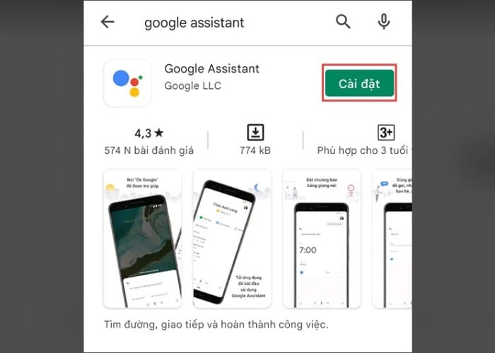 Cài đặt ứng dụng “Google Assistant” cho thiết bị