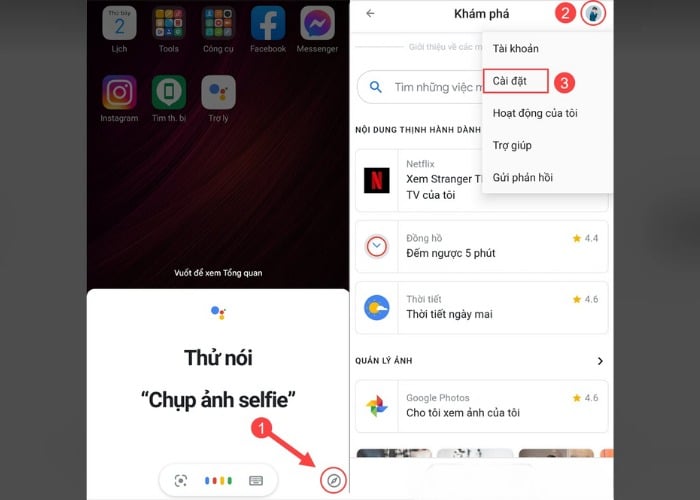 Mở ứng dụng để bắt đầu thiết lập
