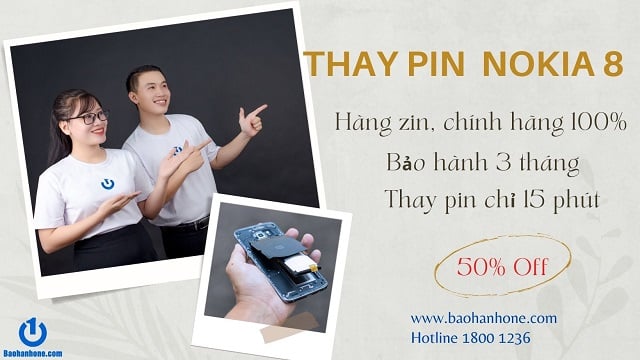 Cam kết&nbsp;thay pin Nokia 8 chính hãng&nbsp;tại Bảo Hành One