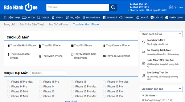 Nơi Thay màn hình iPhone tại Quận 10 giá rẻ uy tín