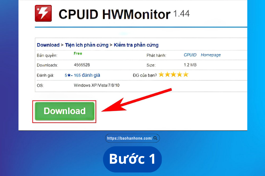 Cách tải phần mềm HWMonitor để kiểm tra nhiệt độ CPU