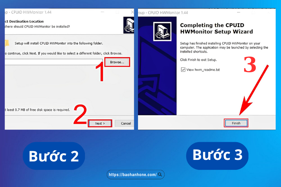 Hai bước hoàn tất quá trình tải phần mềm HWMonitor