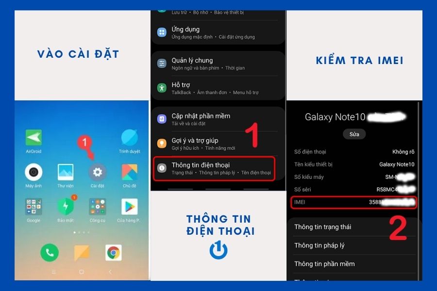 Các bước kiểm tra số IMEI bằng ứng dụng cài