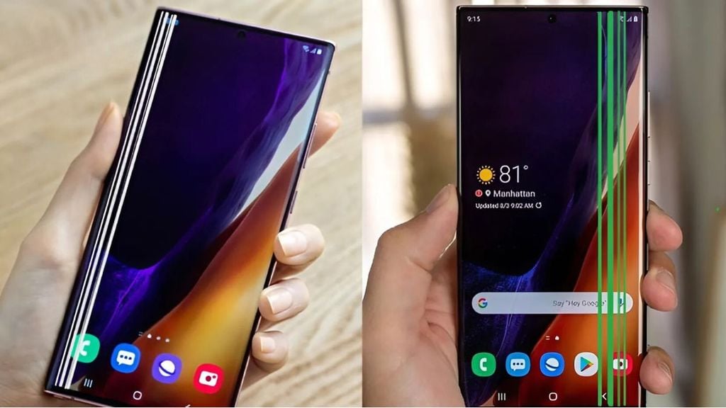 Note 20 Ultra bị sọc xanh