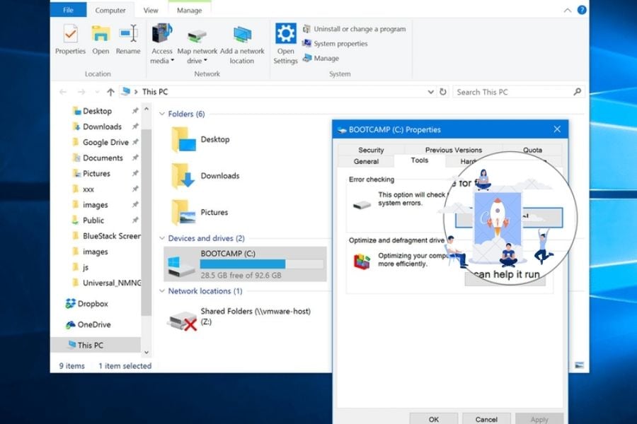 Check Disk được xem là công cụ hữu dụng trên