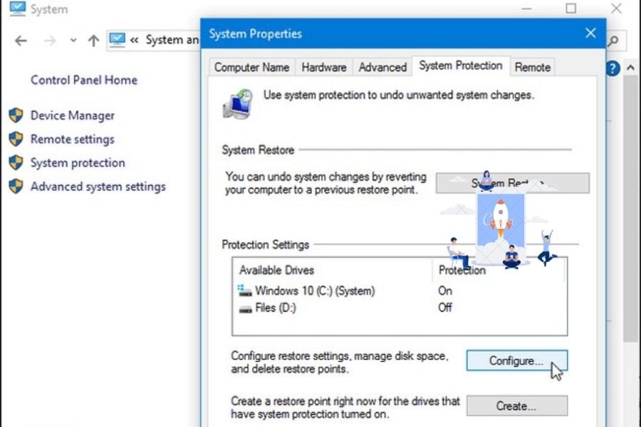 Thao tác xóa System Restore Point trên máy tính