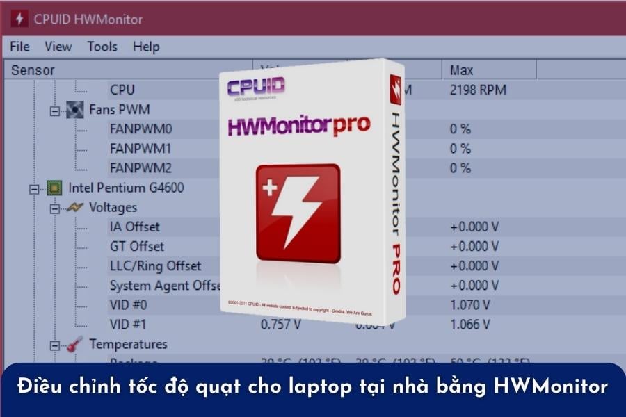 Điều chỉnh tốc độ quạt cho laptop tại nhà bằng HWMonitor