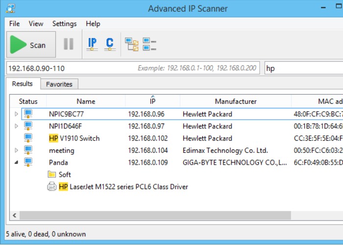 Advanced IP Scanner giúp bạn ngăn chặn truy cập Wifi