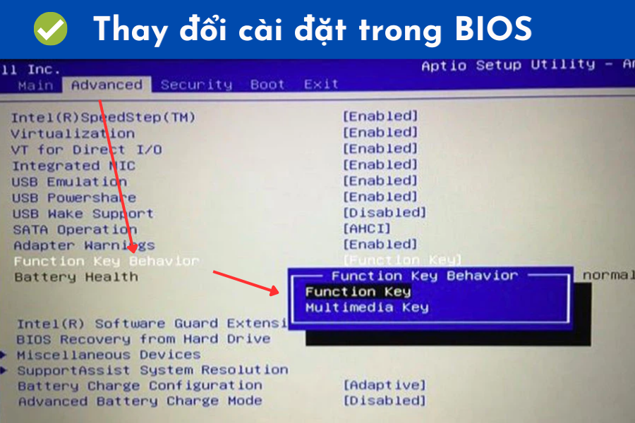 Tìm cách thay đổi cài đặt trong BIOS