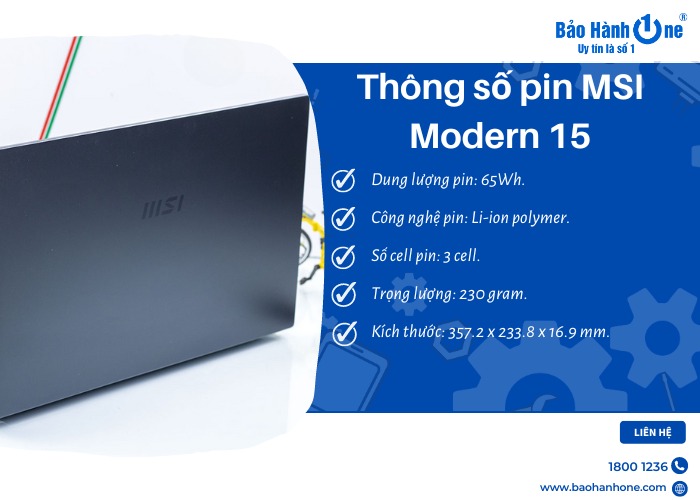 Thay Pin Laptop MSI Modern 15 (12UHS)