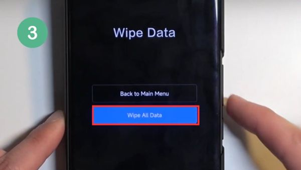 Tiếp tục chọn "Wipe All Data"