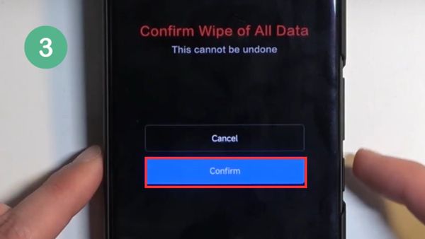 Bạn sẽ thấy tùy chọn "Confirm"