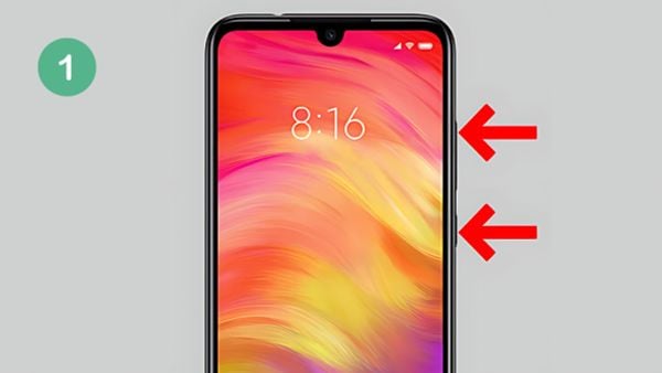 Nhấn và giữ đồng thời phím "Tăng âm lượng" và