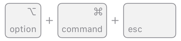 Ấn tổ hợp “Command + Control + Esc” để kết
