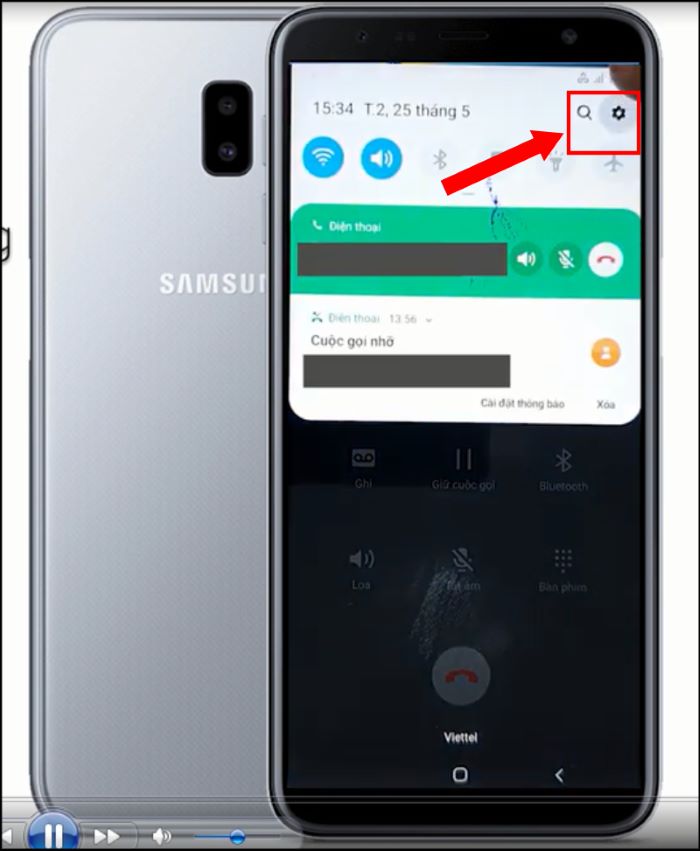 Vuốt xuống và chọn vào biểu tượng răng cưa