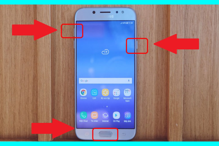 Khởi động lại samsung s6 bằng phím nguồn và âm lượng