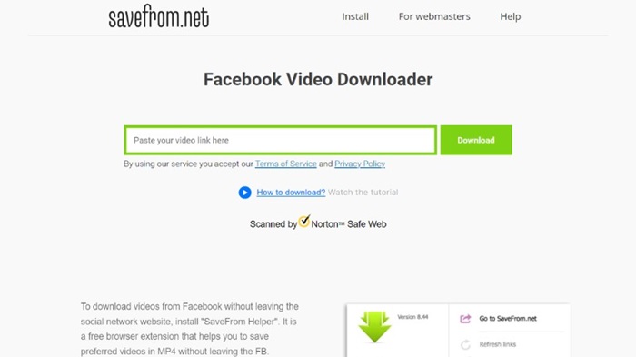 Tải video với Savefrom.net