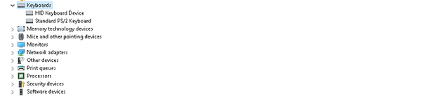 Cập nhật driver bàn phím