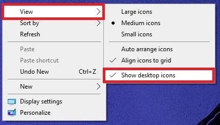Show desktop icons