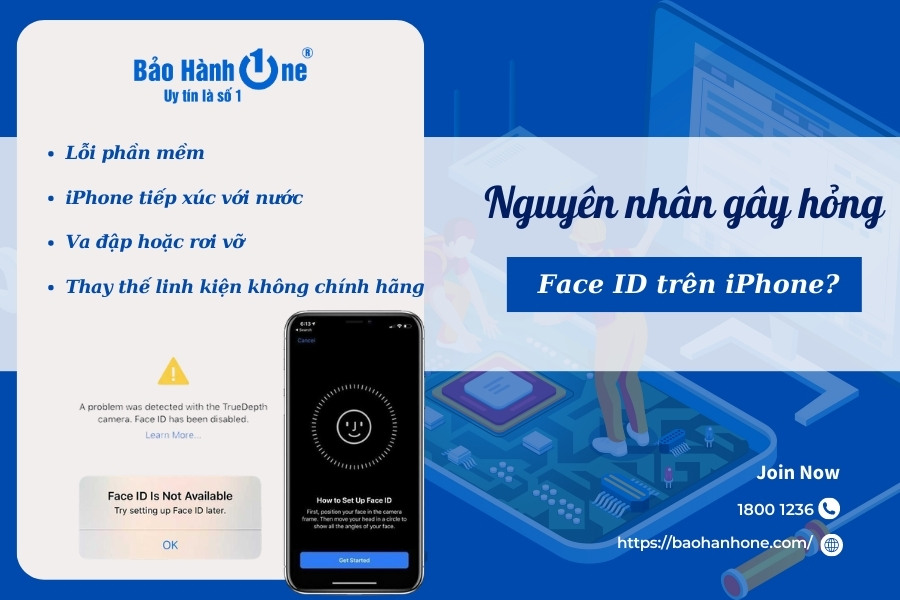 Nguyên nhân gây hư hỏng, lỗi Face ID trên iPhone