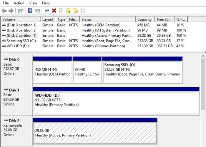 Bạn sẽ thấy danh sách tất cả các ổ đĩa